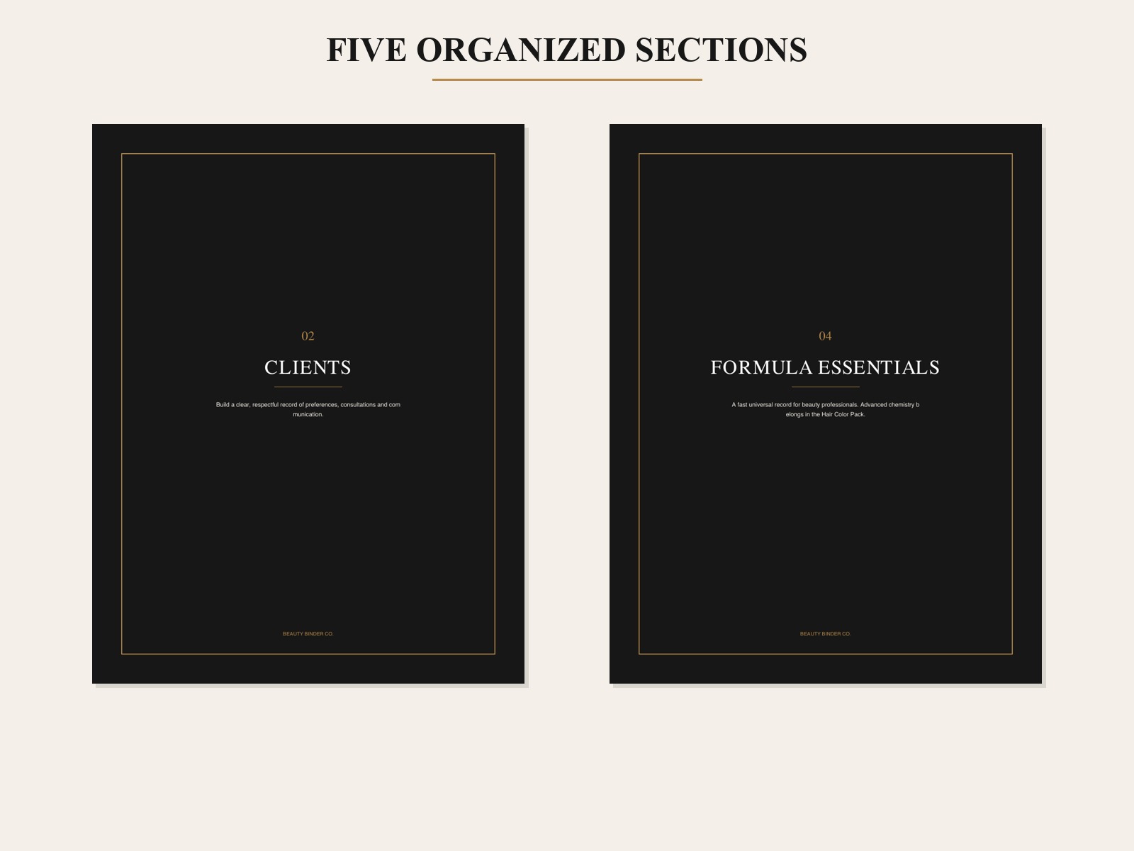 Section dividers from The Beauty Business Binder